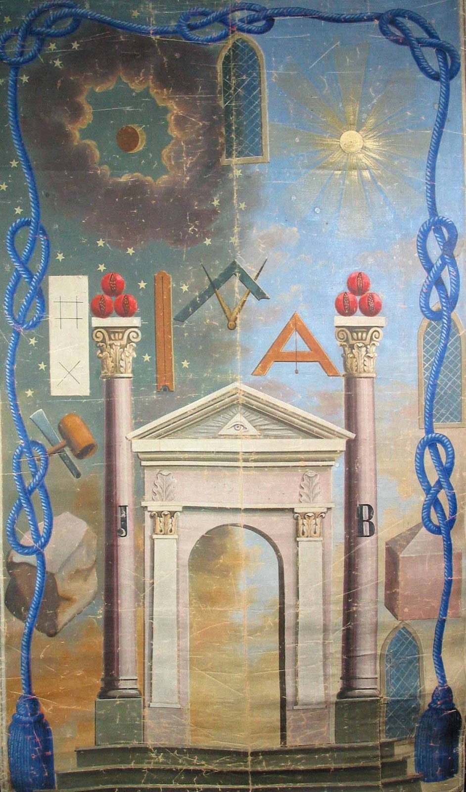 Tableau de loge d’apprenti, fin du XIXe siècle. ©  Musée de la Franc-maçonnerie