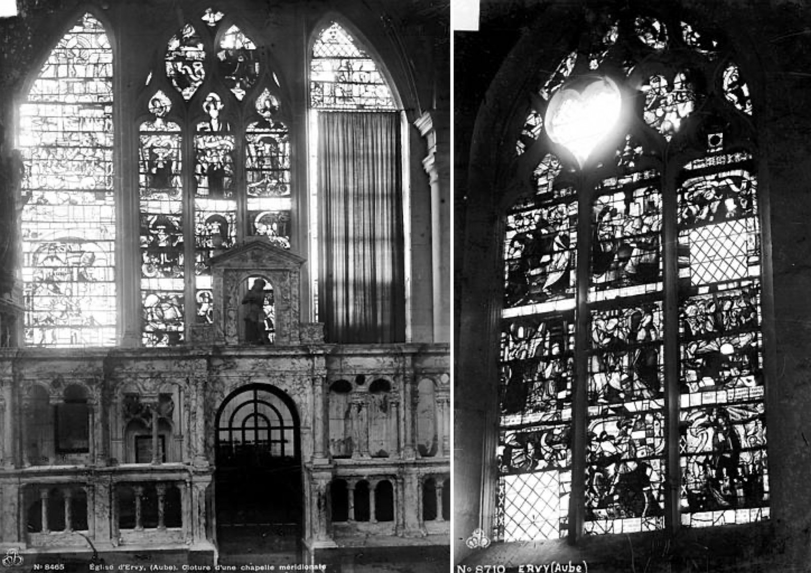La lacune en vitrail est un vide éblouissant. Exemples de l’église d’Ervy-le-Chatel (10). La lancette en losange de la baie dite 